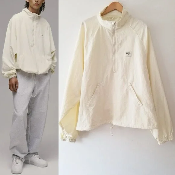 STPL Staple Pigeon Men's Cream Windbreaker Jacket NWT - Picture 4 of 6